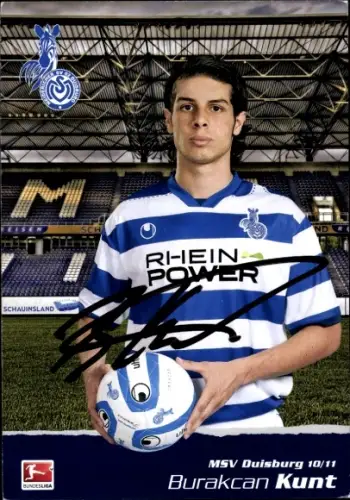 Autogrammkarte Burakcan Kunt, MSV Duisburg, Portrait, Autogramm