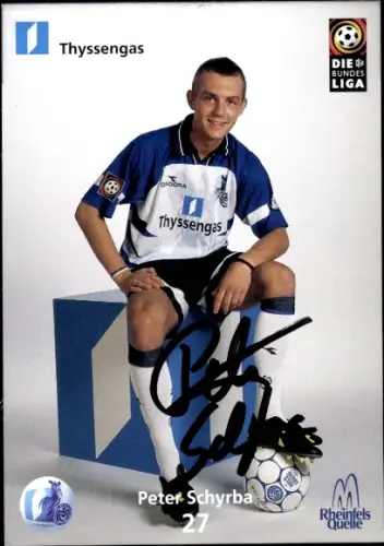 Autogrammkarte Fußballer Peter Schyrba, MSV Duisburg, Autogramm