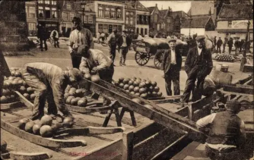 Ak Alkmaar Nordholland Niederlande, Käsemarkt