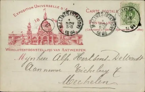Vorläufer Anvers Antwerpen Flandern, Weltausstellung 1894