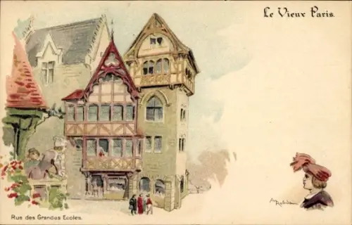 Künstler Litho Robida, Albert, Paris, Rue des Grandes Ecoles