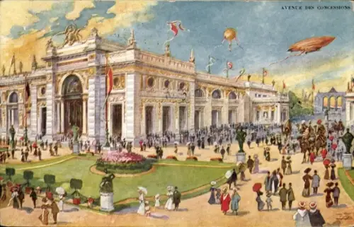 Künstler Ak Brüssel Brüssel, Welt- und Internationale Ausstellung, Avenue de Concessions