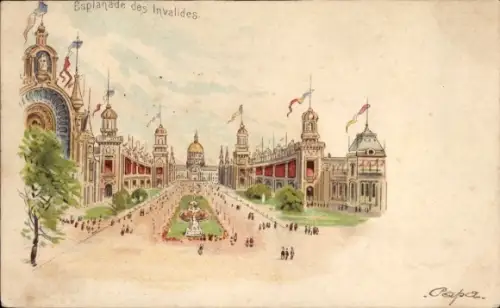 Litho Paris VII, L'Esplanade des Invalides