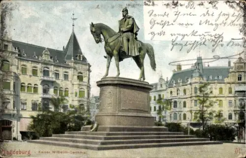 Ak Magdeburg an der Elbe, Kaiser Wilhelm Denkmal