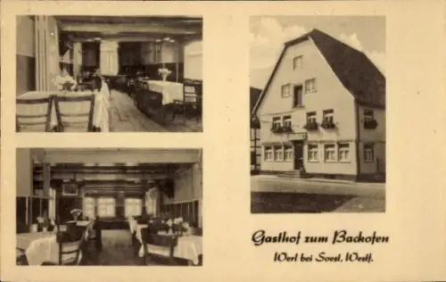 Ak Werl im Kreis Soest Nordrhein Westfalen, Gasthof zum Backofen, Inh. Dröge Osthoff