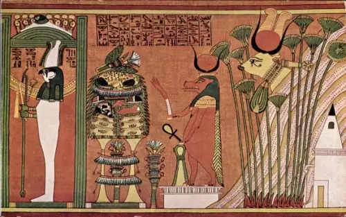 Künstler Ak Gott Sokar-Osiris, Göttin Hathor