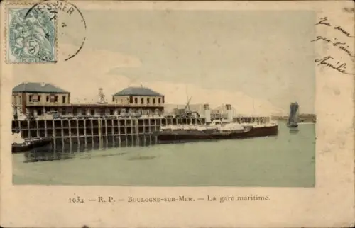 CPA Boulogne sur Mer Pas de Calais, La gare maritime