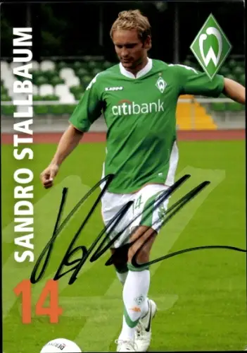 Autogrammkarte Fußballer Sandro Stallbaum, Werder Bremen, Autogramm