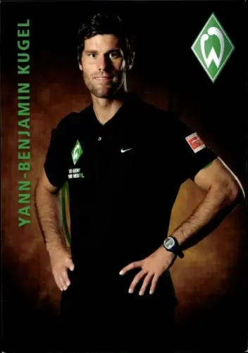 Autogrammkarte Fitnesstrainer Yann Benjamin Kugel, Werder Bremen, Autogramm