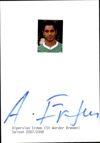 Autogramm Fußballer Alperslan Erdem, Werder Bremen, Portrait