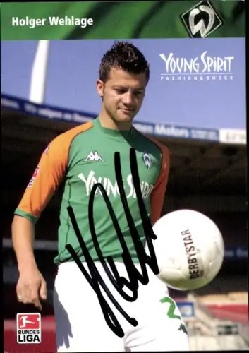 Autogrammkarte Fußballer Holger Wehlage, Werder Bremen, Autogramm