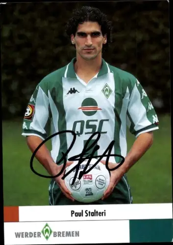 Autogrammkarte Fußballer Paul Stalteri, Werder Bremen, Autogramm