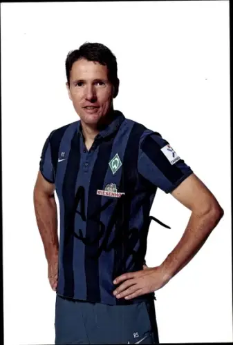 Foto Athletiktrainer Reinhard Schnittker, Werder Bremen, Autogramm