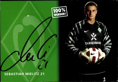 Autogrammkarte Fußballer Sebastian Mielitz, Werder Bremen, Autogramm