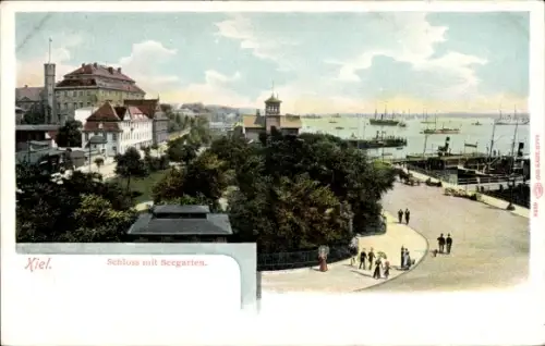 Ak Kiel in Schleswig Holstein, Schloss mit Seegarten