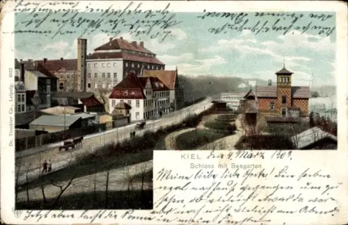 Ak Kiel,  Schloss mit Seegarten, Dr. Trenkler Co. Leipzig