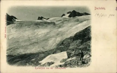 Ak Obertraun Oberösterreich, Dachstein,  Karleisfeld von der Simonyhütte, Bangor & Co. Dresden
