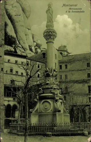 Ak Montserrat Katalonien,  Denkmal der Unbefleckten Empfängnis