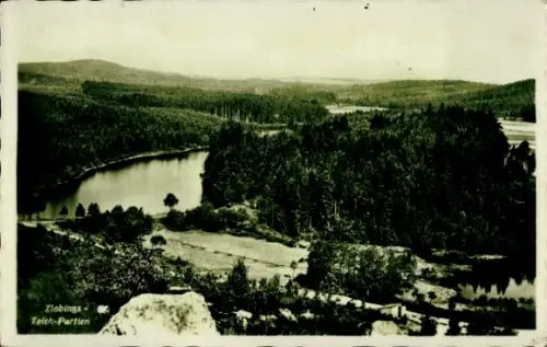 Ak Zlabings Slavonice Südböhmen, Panorama, Teich-Partien