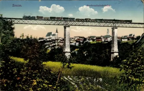 Ak Znaim Südmähren, Nordwestbahnbrücke