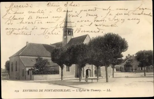 Ak Fontainebleau Seine et Marne, Église de Thomery