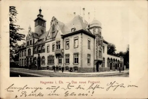 Ak Haguenau Hagenau im Elsass Bas Rhin, Neues Postamt