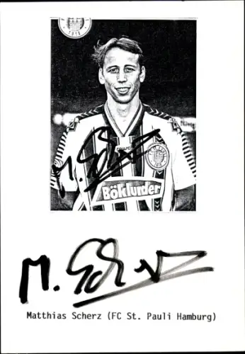 Autogrammkarte Fußballer Matthias Scherz, FC St. Pauli, Autogramm
