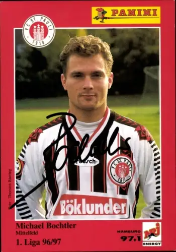 Sammelkarte Fußballer Michael Bochtler, FC St. Pauli, Autogramm