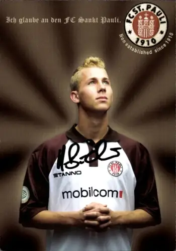 Autogrammkarte Fußballer Hauke Brückner, FC St. Pauli, Autogramm