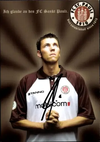 Autogrammkarte Fußballer Fabian Boll, FC St. Pauli, Autogramm