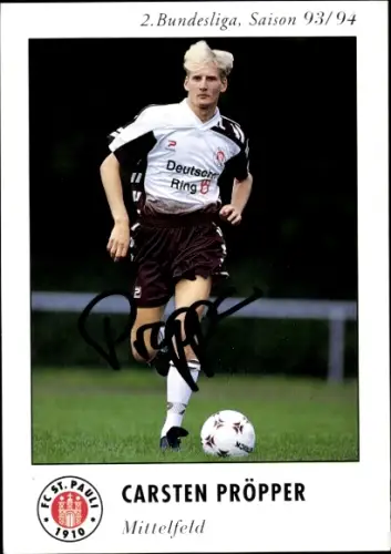 Autogrammkarte Fußballer Carsten Pröpper, FC St. Pauli, Autogramm