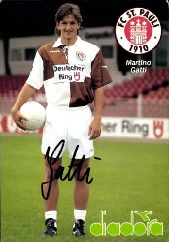 Autogrammkarte Fußballer Martino Gatti, FC St. Pauli, Autogramm