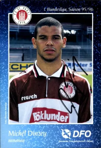 Autogrammkarte Fußballer Michél Dinzey, FC St. Pauli, Autogramm