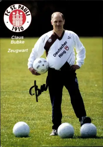 Autogrammkarte Zeugwart Claus Bubke, FC St. Pauli, Autogramm