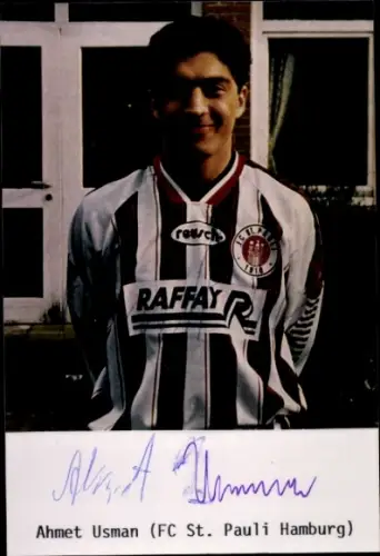 Autogrammkarte Fußballer Ahmet Usman, FC St. Pauli, Autogramm