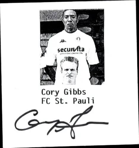 Autogramm Fußballer Cory Gibbs, Portrait, FC St. Pauli
