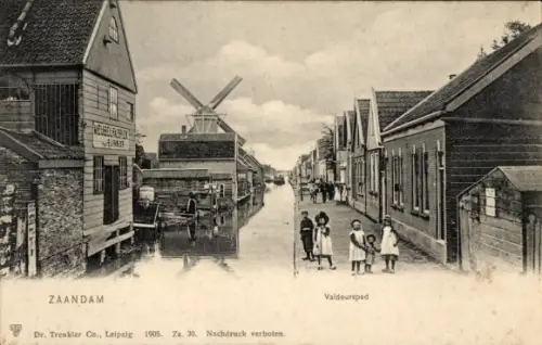 Ak Zaandam Zaanstad Nordholland, Valdeurspad, Windmühle