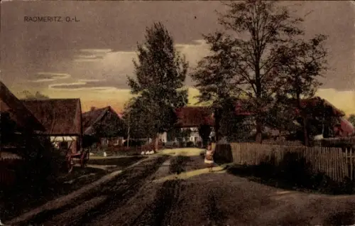 Ak Radomierzyce Radmeritz Oberlausitz Niederschlesien, Häuser, Straße