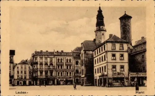 Ak Lubań Lauban Schlesien, Markt