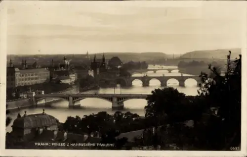 Ak Praha Prag Tschechien, Gesamtansicht, Brücken