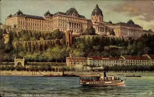 Künstler Ak Budapest Ungarn, Königliche Burg, Királyi vár Palota