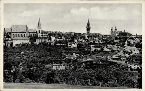 Ak Znojmo Znaim an der Thaya Südmähren, Znaim a. Thaya, Niederdonau, Stadtpanorama, Stadtsilhouet