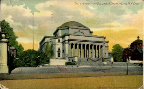 Ak New York City USA, Bibliothek der Columbia Universität