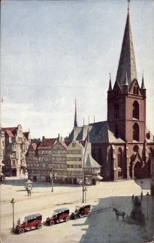 Ak Kiel Ostsee, Markt, Persianische Häuser, Nicolai Kirche