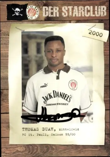 Autogrammkarte Fußballer Thomas Duah, FC St. Pauli, Autogramm