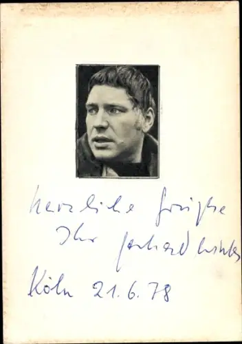 Ak Schauspieler Gerhard Winter, Portrait, Autogramm