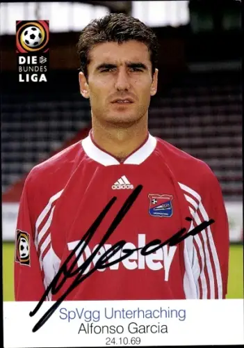 Autogrammkarte Fußballer Alfonso Garcia, SpVgg Unterhaching, Autogramm