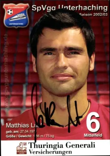 Autogrammkarte Fußballer Matthias Lust, SpVgg Unterhaching, Autogramm