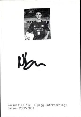 Autogrammkarte Fußballer Maximilian Nicu, SpVgg Unterhaching, Autogramm