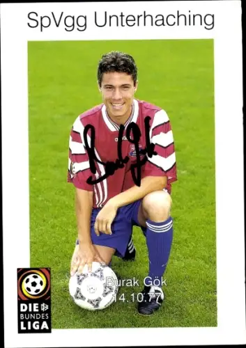 Autogrammkarte Fußballer Burak Gök, SpVgg Unterhaching, Autogramm
